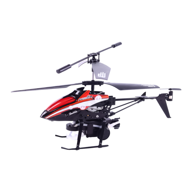 Радіокеровані моделі - Іграшковий гелікоптер WL Toys Мильні бульбашки червоний (WL-V757r)