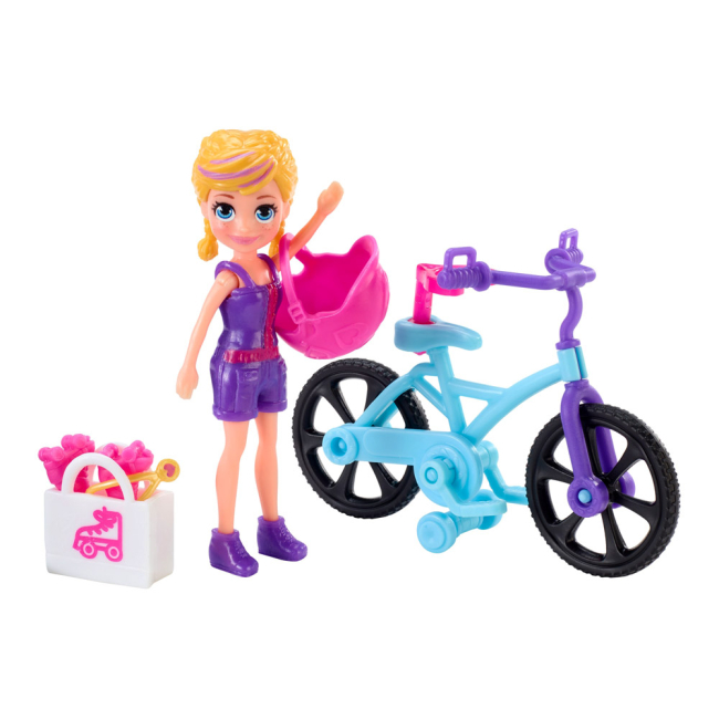 Ляльки - Набір Polly Pocket Модниця на колесах Пригоди Поллі на велосипеді (GFP93/GFP94)