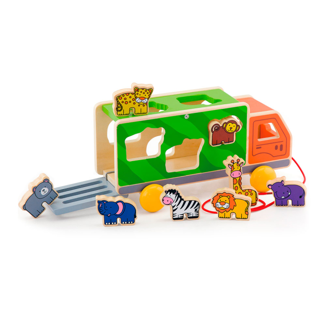 Развивающие игрушки - Сортер-каталка Viga Toys Грузовик с животными (50344)