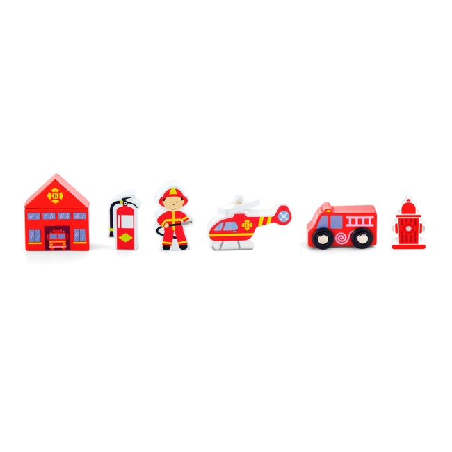 Железные дороги и поезда - Дополнительный набор к железной дороге Viga Toys Пожарная станция (50815)