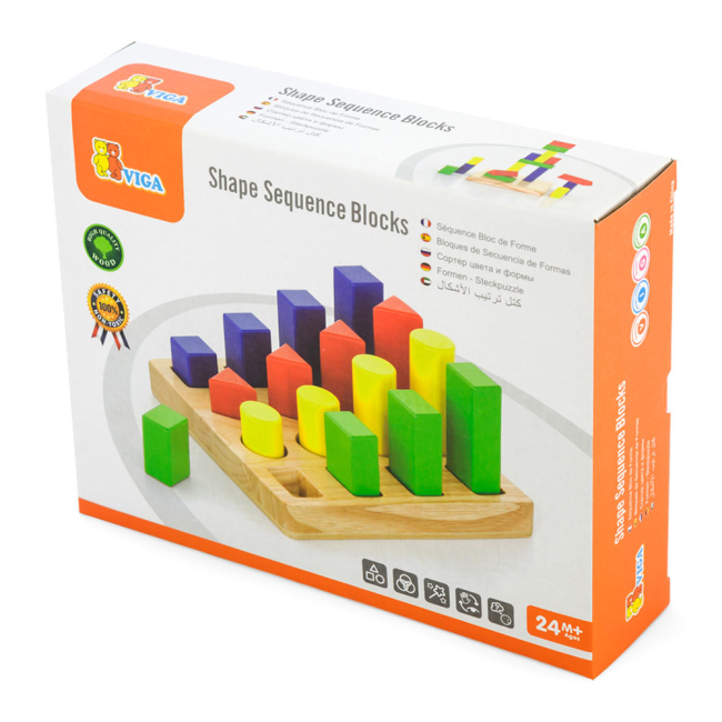 Развивающие игрушки - Набор деревянных блоков Viga Toys Форма и размер (51367)