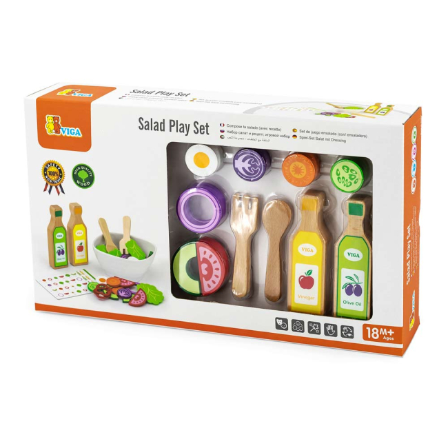 Дитячі кухні та побутова техніка - Ігровий набір Viga Toys Салат 36 елементів (51605)