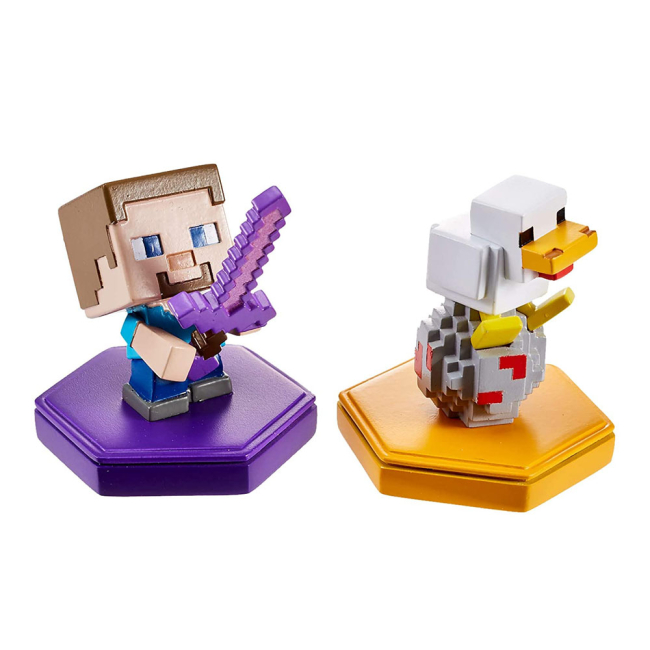 Фігурки персонажів - Набір фігурок Minecraft Нападник Стів і курка-несучка (GKT41/GKT42)