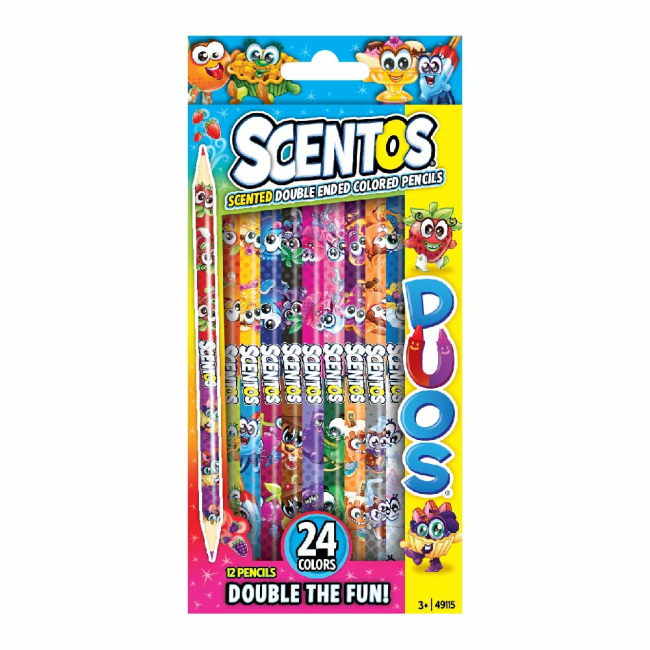 Канцтовары - Набор ароматных карандашей Scentos Двойное веселье 12 штук (49115)