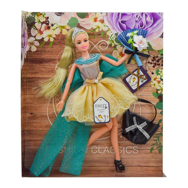 Куклы - Кукла Emily Блондинка в желтой юбке с бантом (QJ079B/QJ079-2)