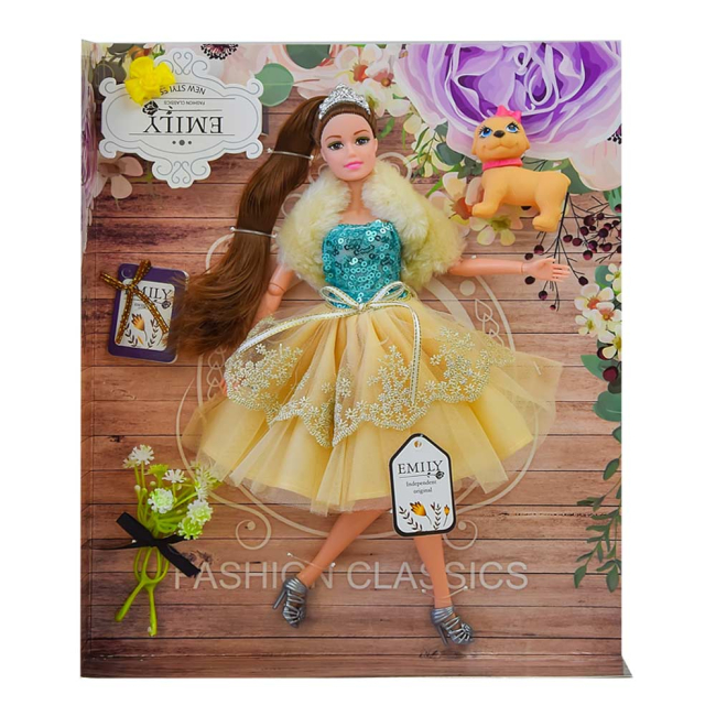Куклы - Кукла Emily Шатенка в платье с зеленым топом (QJ079C/QJ079D-2)