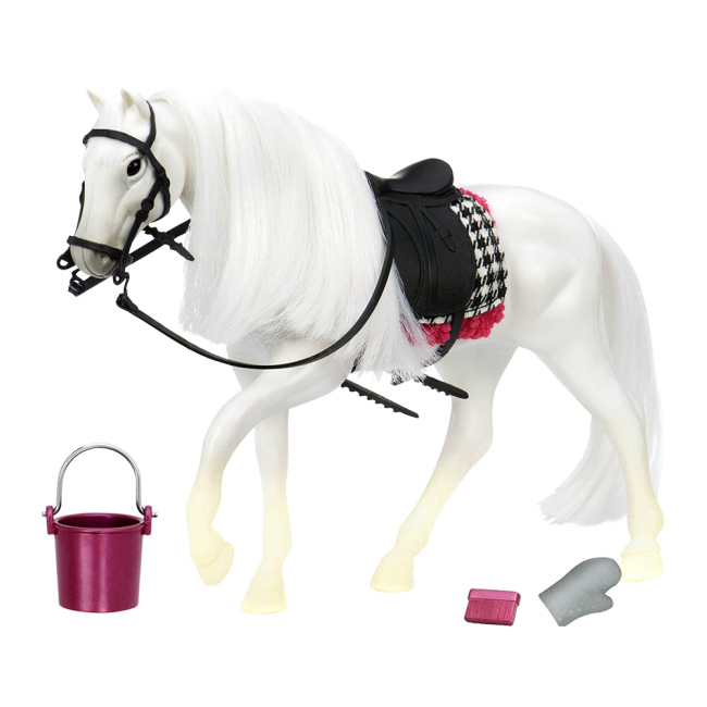 Транспорт и питомцы - Игровая фигурка Lori Белый конь Камарилло с аксессуарами (LO38000Z)