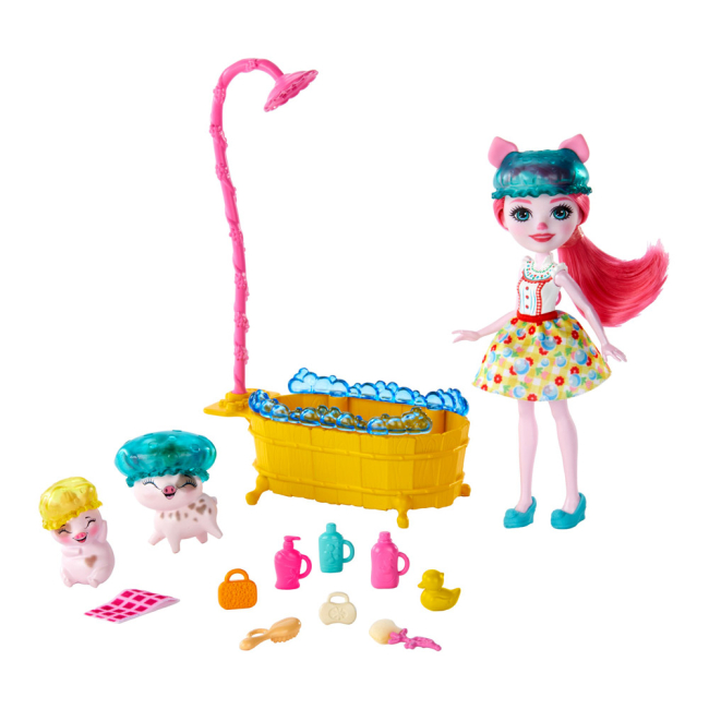 Куклы - Кукольный набор Enchantimals Время для купания Поросята Петя Штрейзель и Ниша (GJX36)