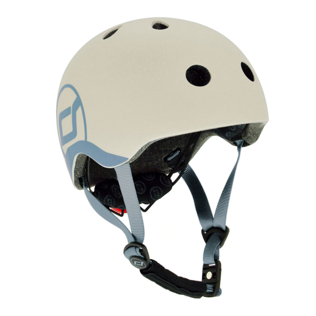 Защитное снаряжение - Детский шлем Scoot & Ride Светло-серый 51-55 см с фонариком (SR-190605-ASH)