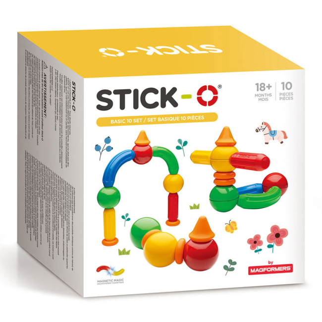 Магнітні конструктори - Магнітний конструктор Stick-O Базовий набір 10 елементів (901001)