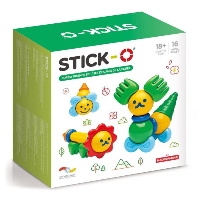 Магнітні конструктори - Магнітний конструктор Stick-O Лісові друзі 16 елементів (902002)