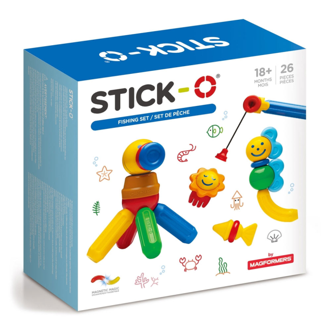 Магнітні конструктори - Магнітний конструктор Stick-O Рибалка 26 елементів (902006)