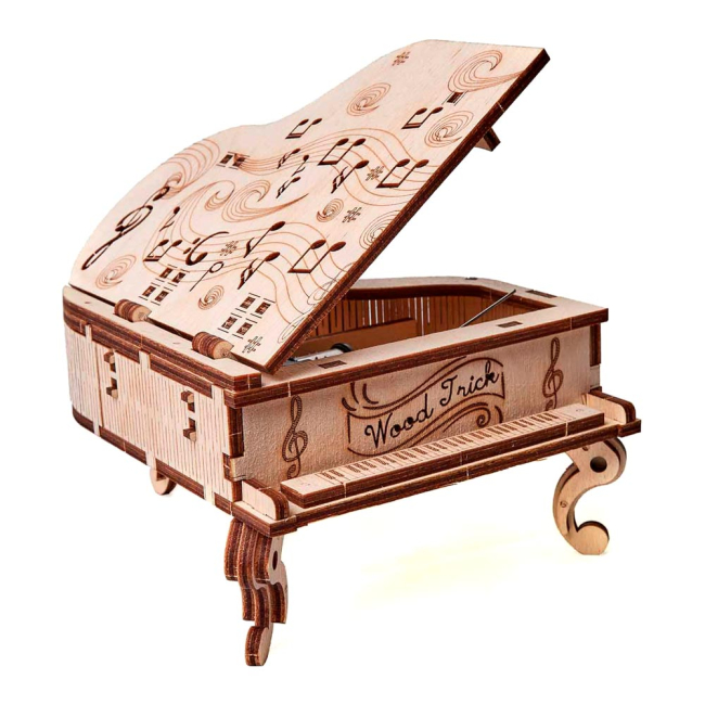 3D-пазлы - Трехмерный пазл Wood Trick Музыкальная шкатулка Рояль механический (S9) (4820195190593)