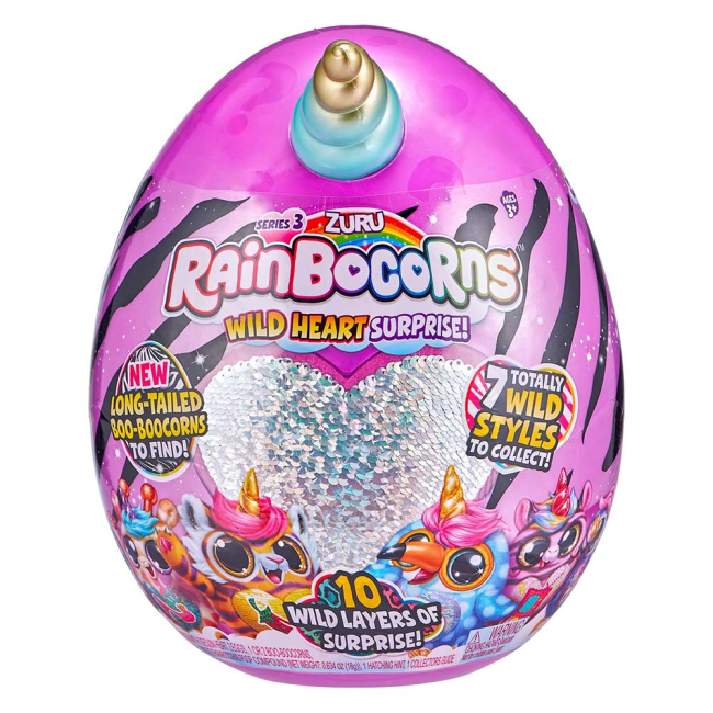 Мягкие животные - Мягкая игрушка-сюрприз Rainbocorns Wild heart Реинбокорн-B S3 (9215B)
