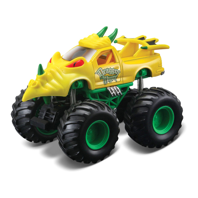Автомоделі - Машинка Maisto Earth shockers Draggin Wagon інерційна жовто-зелена 12,5 см (21144/21144-11)