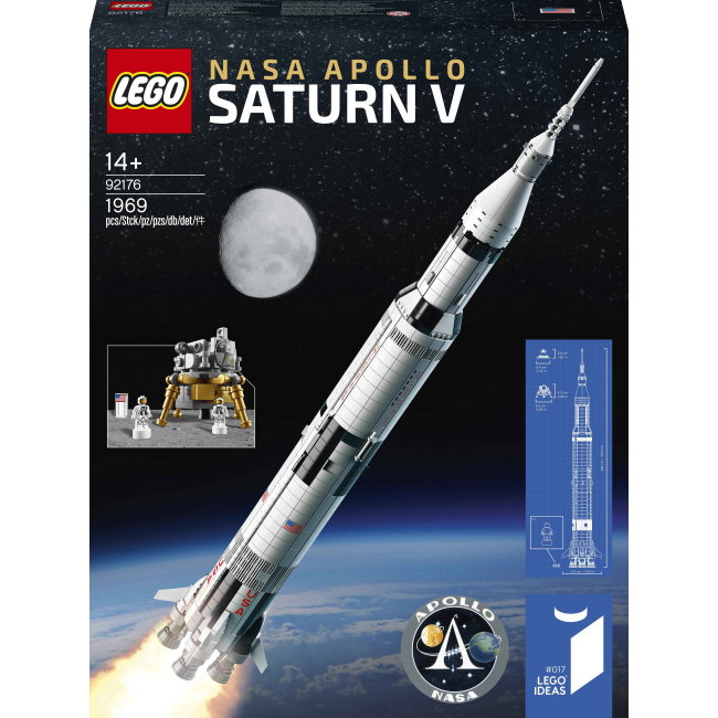 Конструкторы LEGO - Конструктор LEGO Ideas Ракетно-космическая система НАСА «Сатурн-5-Аполлон» (92176)
