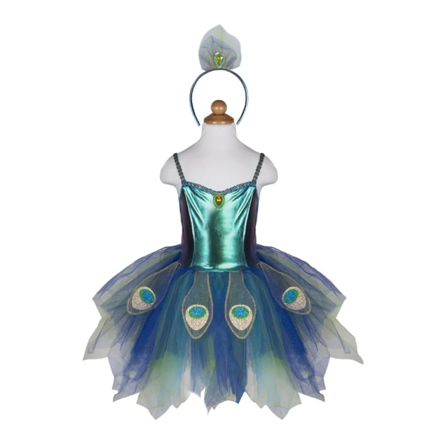 Костюмы и маски - Набор Great Pretenders Pretty Peacock Платье и обруч для головы на 5-6 лет (34885)