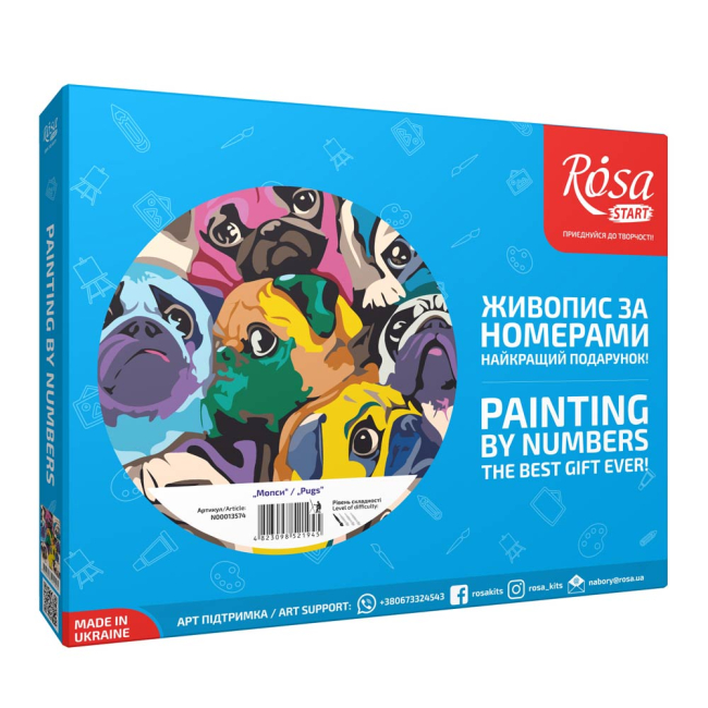 Товары для рисования - Картина по номерам Rosa Start Мопсы 35 x 45 см (N00013574)