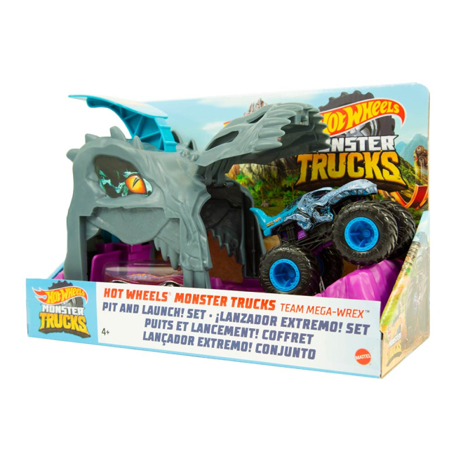 Автотреки - Набір Hot Wheels Monster trucks Пускач Повний вперед і машинка Мега Рекс (GKY01/GVK00)