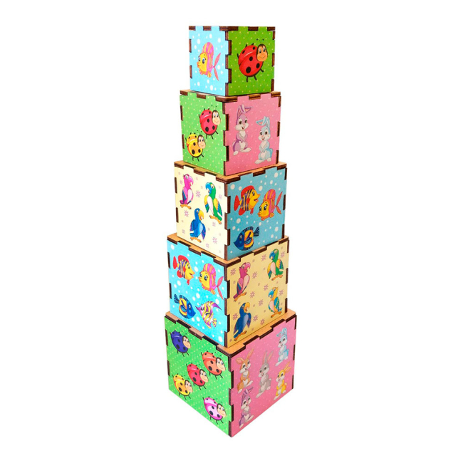 Розвивальні іграшки - Кубики-пірамідки Ань-Янь Тварини (ПСД013) (4823720032412)