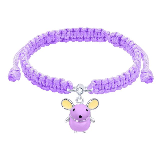 Ювелірні прикраси - Браслет плетений UMa&UMi Мишка фіолетовий (0010000017205)