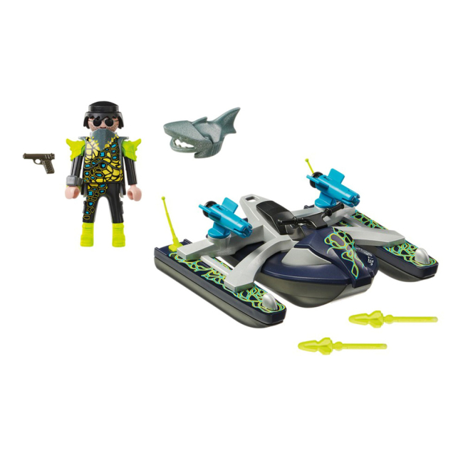 Конструкторы с уникальными деталями - Конструктор Playmobil Top agents Водный скутер команды Акула (70007) (6336459)
