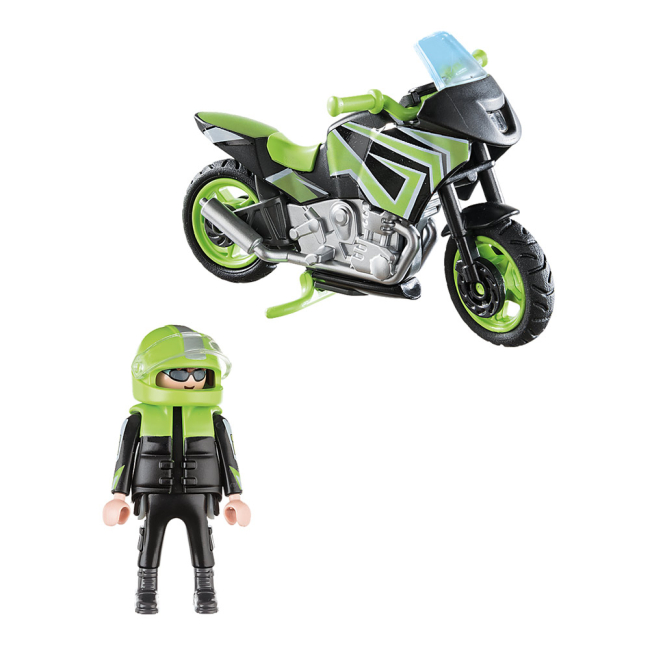 Конструкторы с уникальными деталями - Конструктор Playmobil Мотоцикл с мотоциклистом (70204)