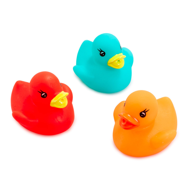 Игрушки для ванны - Игрушечный набор для ванны Addo Droplets Три уточки синяя, красная и оранжевая (312-17101-B/1)