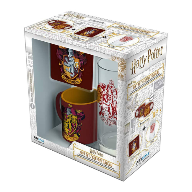 Чашки, склянки - Подарунковий набір Abystyle Harry Potter Гріффіндор міні-чашка 110 мл склянка 290 мл підставка (ABYPCK101)