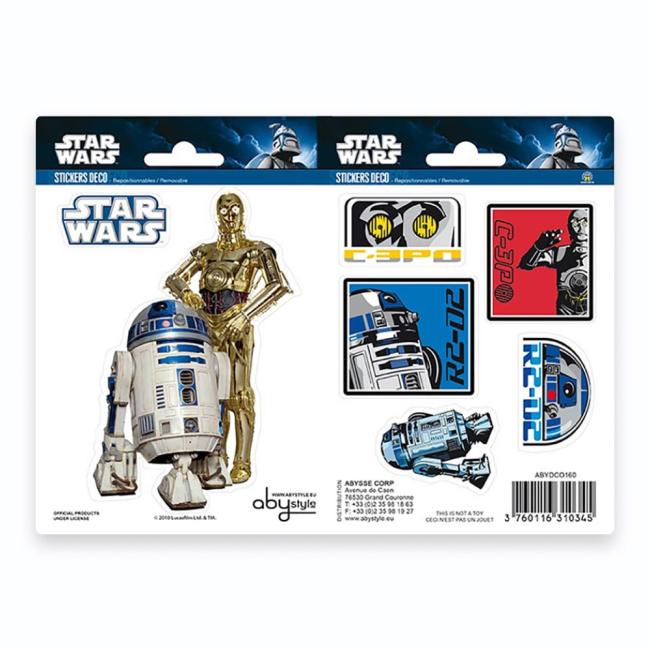 Наборы для творчества - Наклейки ABYstyle Star Wars R2-D2 и C3PO 2 листа (ABYDCO160)