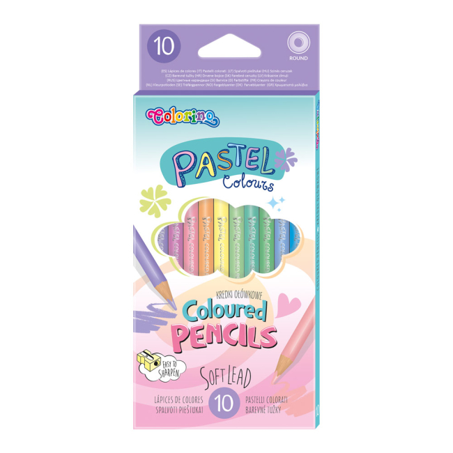 Канцтовары - Карандаши цветные Colorino Pastel 10 цветов (80813PTR)