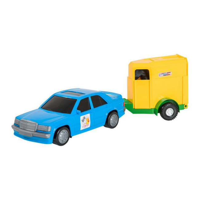 Машинки для малышей - Машинка Tigres Авто-мерс голубой с прицепом и лошадкой (39003/39003-1)