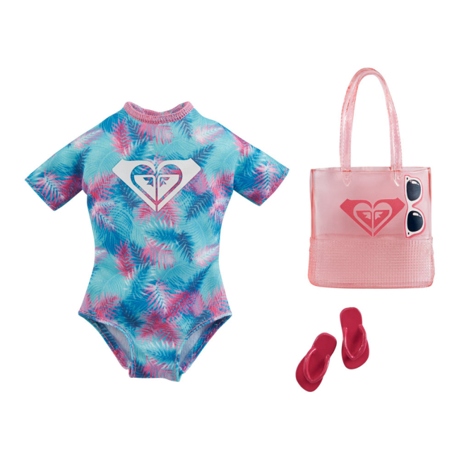 Одяг та аксесуари - Одяг Barbie Брендовий одяг Купальний костюм та рожева сумка (GWF05/GRD41)