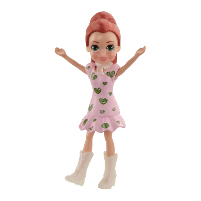 Куклы - Кукла Polly Pocket Лила в розовом платье в сердечки (FWY19/GKL30)