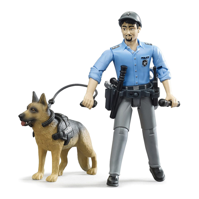 Фигурки человечков - Игровой набор Bruder Полицейский с собакой (62150)