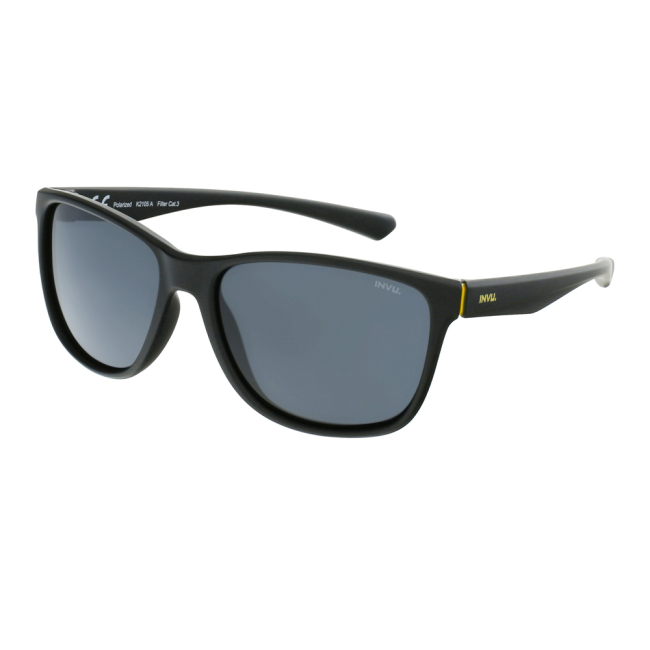 Солнцезащитные очки - Солнцезащитные очки INVU Kids Прямоугольные черные с желтым (K2105A)