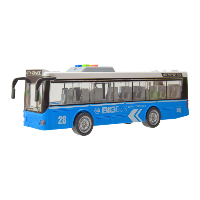 Автомоделі - Автомодель Автопром Міський автобус синій 1:16 із ефектами (8904/8904-2)