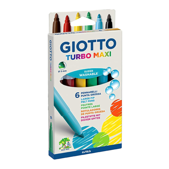 Канцтовары - Фломастеры Fila Giotto Turbo maxi 6 цветов (453000)