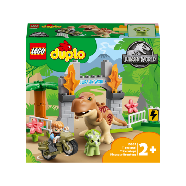 Конструкторы LEGO - Конструктор LEGO DUPLO Jurassic World Побег динозавров: тираннозавр и трицератопс (10939)
