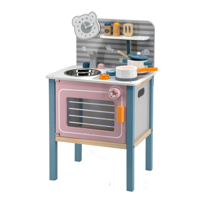 Дитячі кухні та побутова техніка - Дитяча кухня Viga Toys PolarB з посудом дерев'яна (44027)