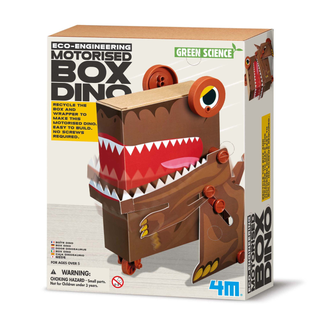 Научные игры, фокусы и опыты - Научный набор 4M Green science Эко-инженерия Робот-динозавр из коробок (00-03387)