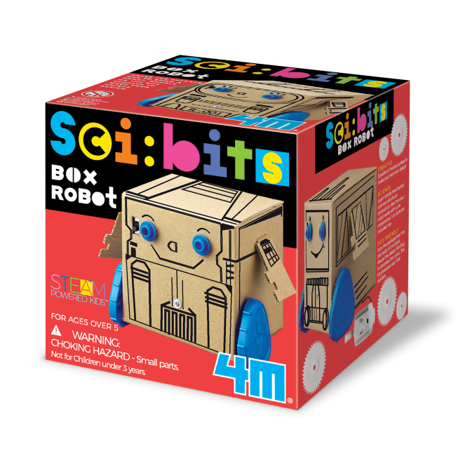 Наукові ігри, фокуси та досліди - Науковий набір 4M Sci bits Коробковий робот (00-03419)