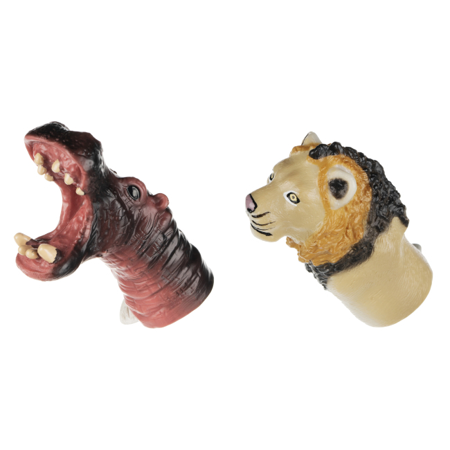 Фігурки тварин - Набір Same toy Пальчиковий театр Бегемот та лев (X241Ut-4)