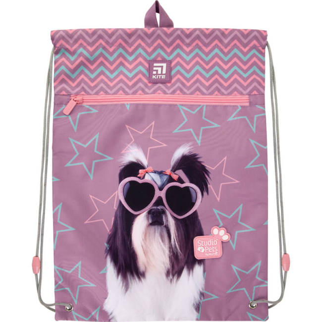 Рюкзаки та сумки - Сумка для взуття Kite Education Студія домашніх улюбленців фіолетова з кишенею (SP21-601M-3)