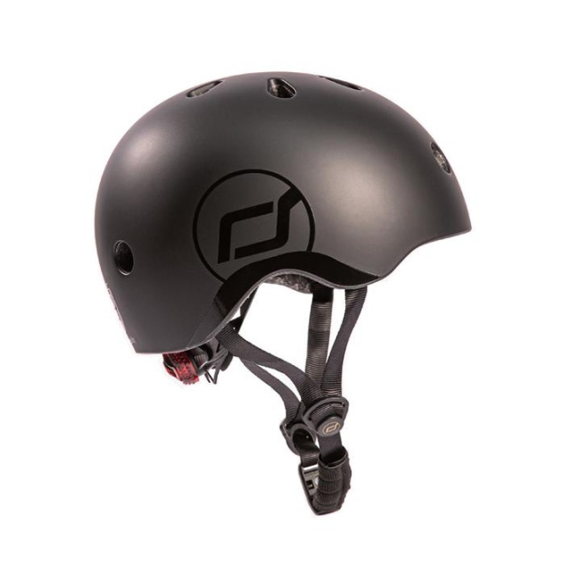 Защитное снаряжение - Шлем защитный Scoot and Ride черный с фонариком (SR-190605-BLACK)