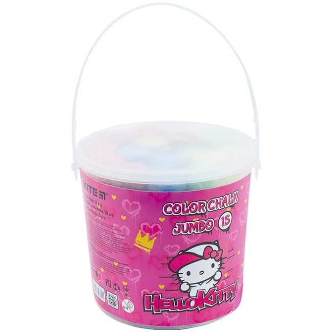 Канцтовары - Мелки цветные Kite Jumbo Hello Kitty 15 штук (HK21-074)