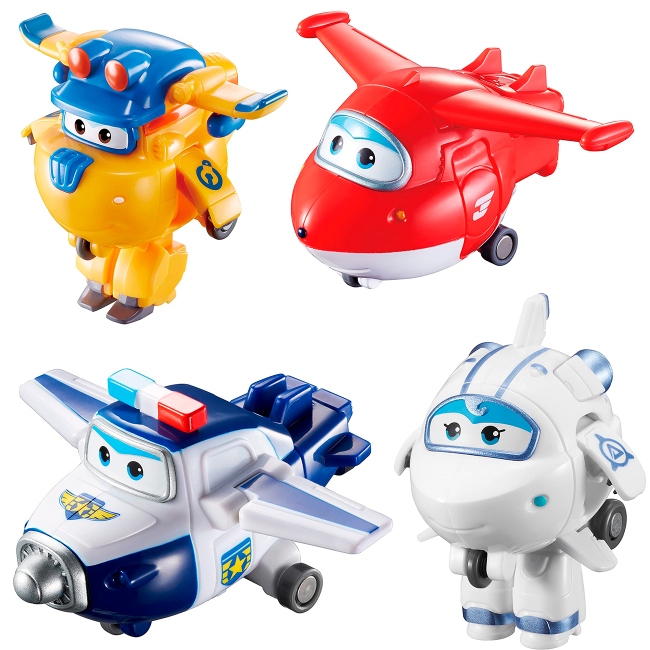 Фігурки персонажів - Ігровий набір Super Wings Transform-a-bots Джетт, Пол, Астра, Донні будівельник (EU720040H)