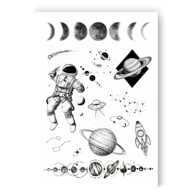 Косметика - Набор тату для тела Tattooshka Космос и планеты (LB-108)
