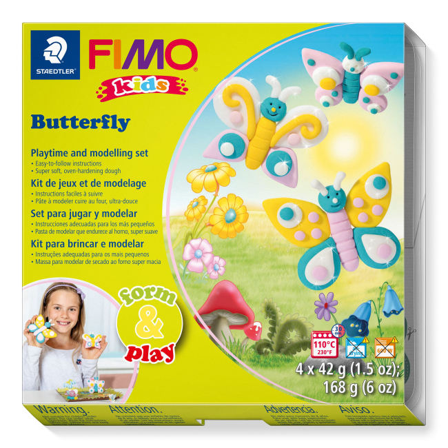 Набори для ліплення - Набір пластики Fimo kids Метелик (8034 10)