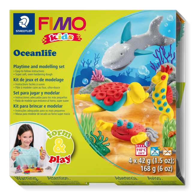 Наборы для лепки - Набор пластики Fimo kids Морской мир (803414LZ)